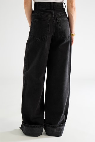 Biologisch Katoenen Jeans Wide Legs Hoge Taille - Zwart