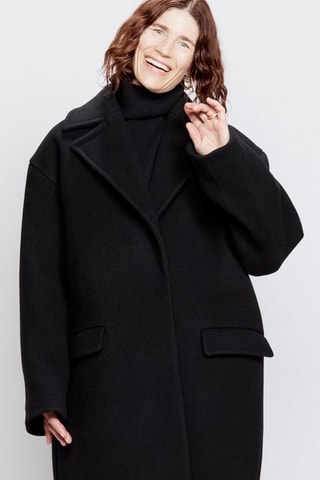 Manteau en laine vierge - Noir