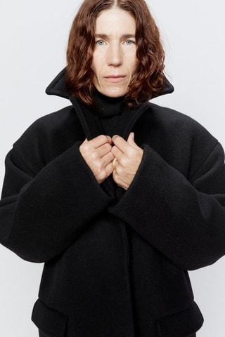 Manteau en laine vierge - Noir