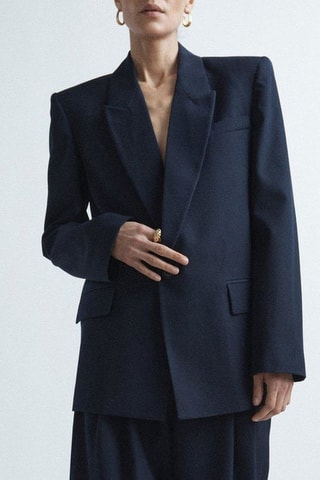 Scheerwollen Jasje - Marineblauw