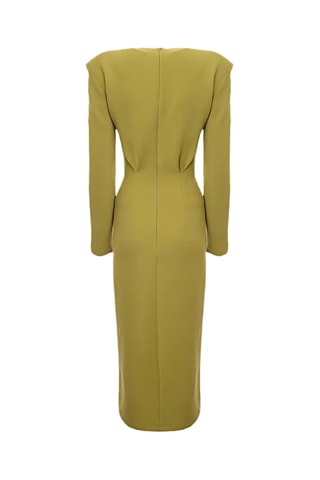 Biologisch Katoenen en Biologisch Zijden Midi-jurk - Groen