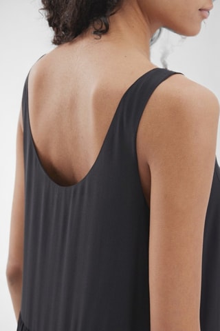 Biologisch Zijden Oversized Jurk - Zwart