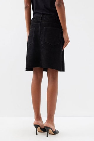 Gonna in pelle scamosciata di capra - Nero - Raey