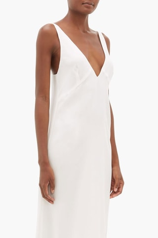 Zijden Midi-jurk - Wit