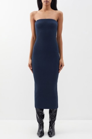 Robe bustier - Bleu pétrole - Raey