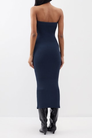 Robe bustier - Bleu pétrole - Raey