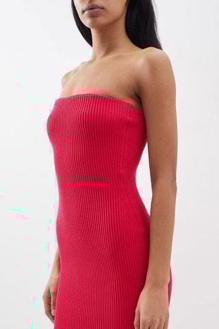 Strapless Jurk - Fuchsia