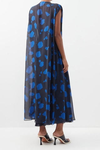 Abito lungo in seta - Blu - Raey