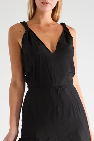 Lange Zijden Jurk - Zwart