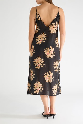 Robe midi en soie - Noir