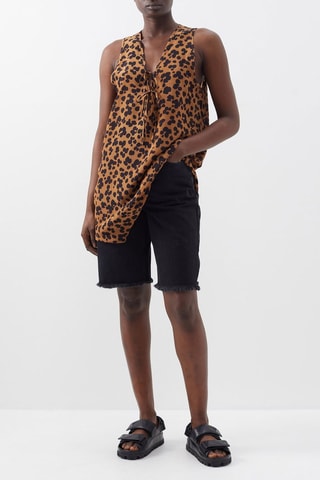 Zijden Tuniek - Bruin en Zwart