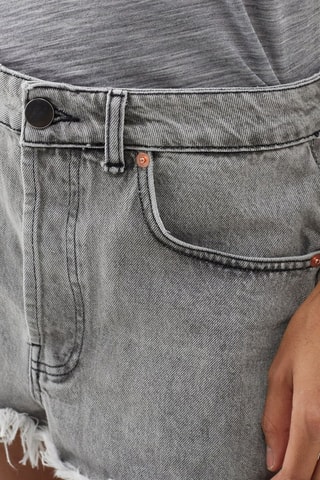 Short en jean et coton biologique taille haute - Gris clair - Raey