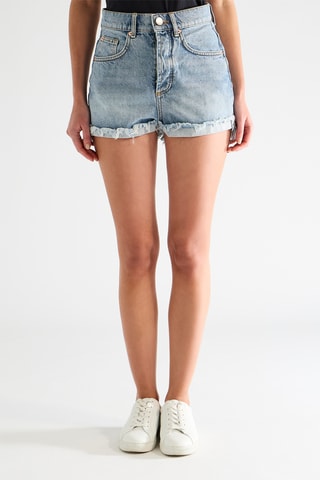 Short en jean en coton biologique - Violet - Raey