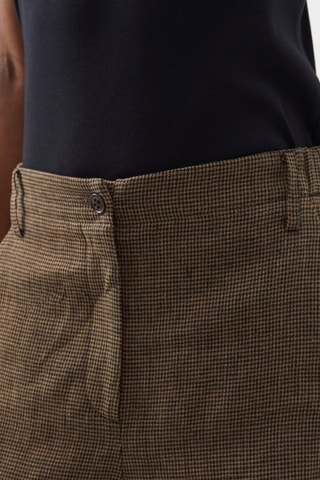 Linnen Short Wide Legs - Bruin en Zwart