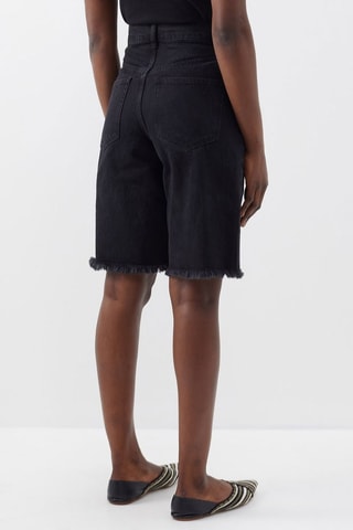 Short en jean en coton biologique - Noir  - Raey