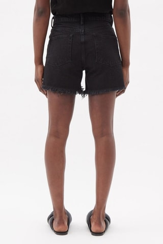 Short en jean en coton biologique taille haute - Noir - Raey
