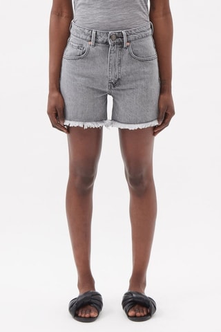 Short en jean en coton biologique taille haute - Gris clair - Raey