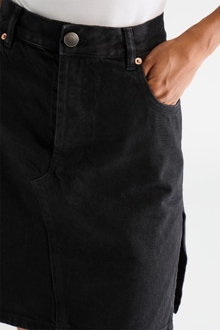 Jupe droite en jean - Noir - Raey