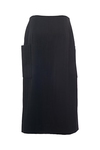 Jupe portefeuille en laine vierge - Bleu marine - Raey