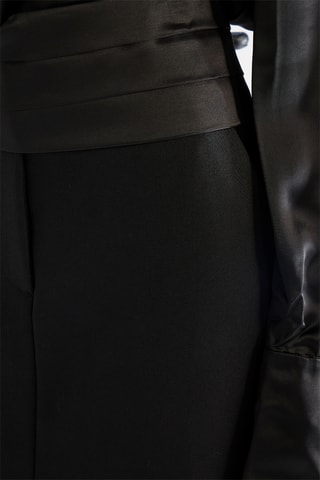 Wollen en Zijden Midirok - Zwart