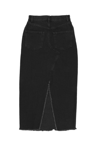 Jupe midi en jean et en coton biologique - Noir - Raey