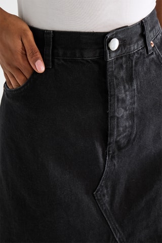 Jupe midi en jean - Noir - Raey