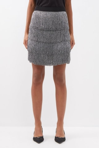 Minijupe en soie - Argenté - Raey