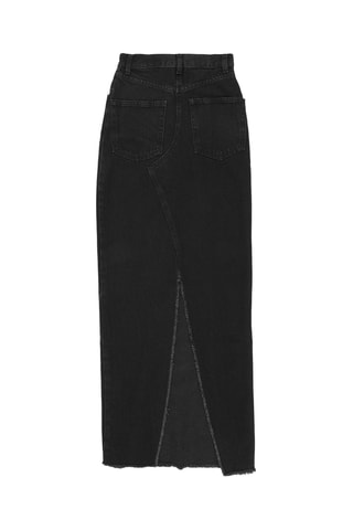 Jupe droite en jean en coton biologique - Noir  - Raey