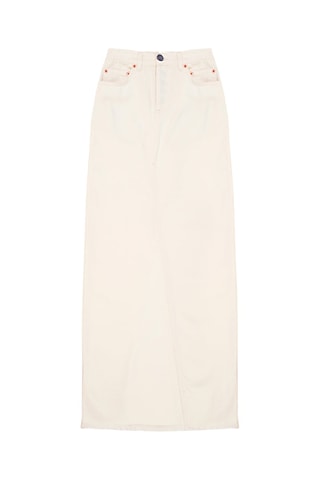 Jupe droite en jean en coton biologique - Blanc - Raey