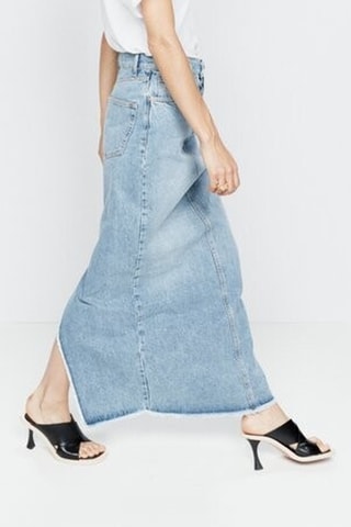 Jupe longue en coton biologique - Ciel - Raey