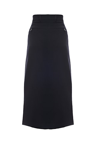 Jupe droite en laine vierge - Bleu marine - Raey