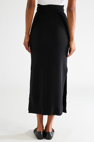 Jupe midi en laine - Noir - Raey