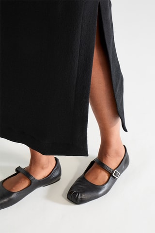 Jupe midi en laine - Noir - Raey