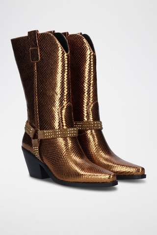 Bottes en cuir - Doré