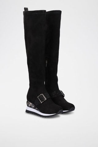 Bottes compensées en nubuck - Noir