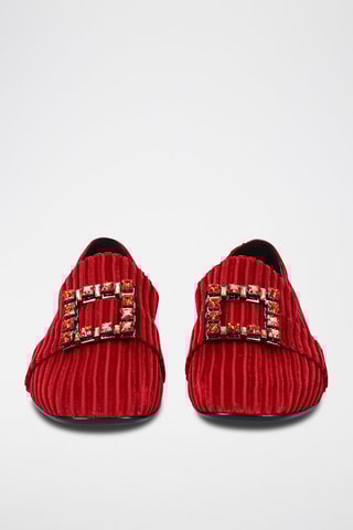 Mocassins à talons montants en cuir - Rouge