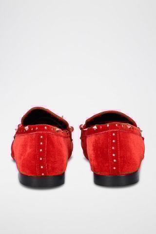Mocassins en nubuck - Rouge