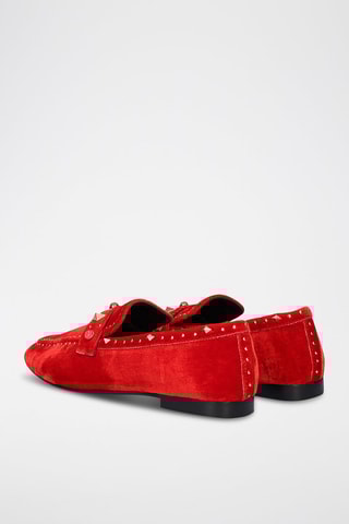 Mocassins en nubuck - Rouge