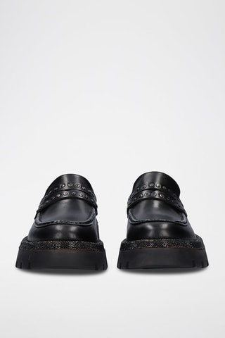 Mocassins plateformes en cuir - Noir
