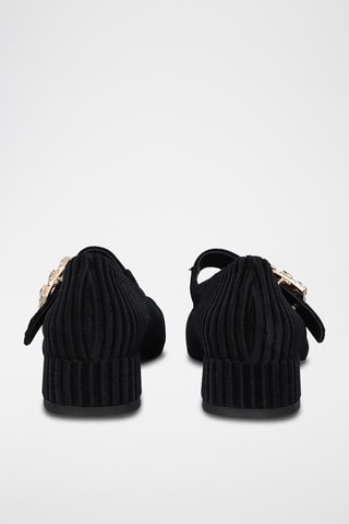 Babies à talons en velours Sofia - Noir