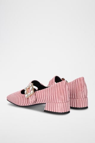 Babies en velours à talons Sofia - Rose