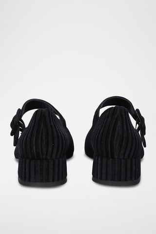 Ballerines en velours Sofia - Noir et vert