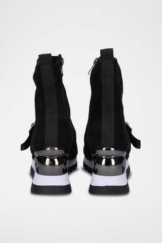 Bottines compensées en nubuck - Noir