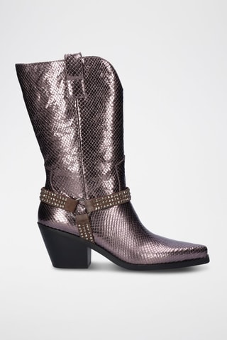 Bottines en cuir - Doré rose