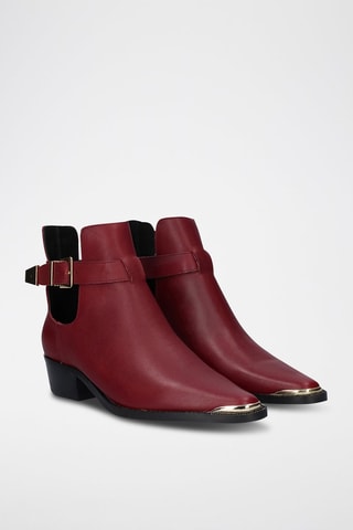 Bottines en cuir - Bordeaux