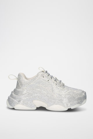 Baskets plateformes en cuir - Argenté