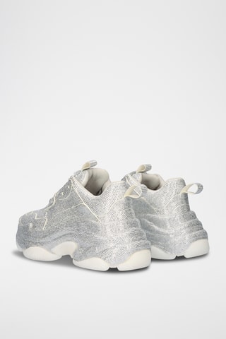 Baskets plateformes en cuir - Argenté