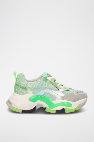 Baskets plateformes en cuir - Vert et gris