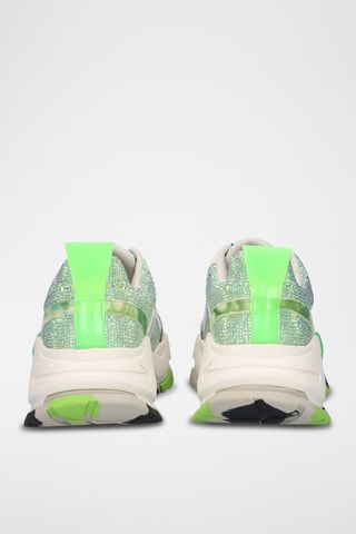 Baskets plateformes en cuir - Vert et gris