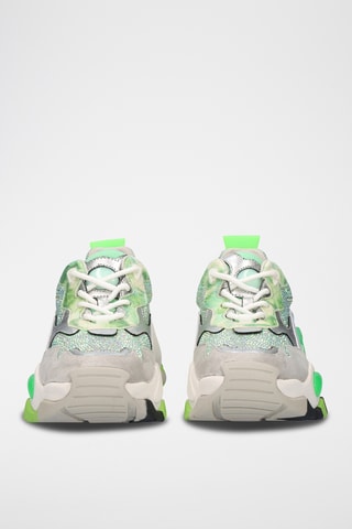 Baskets plateformes en cuir - Vert et gris